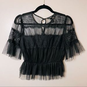 F21 Sheer Lace Blouse